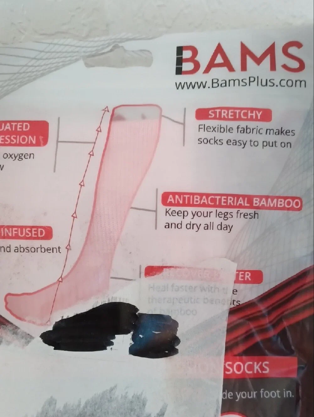 Bamboo Plus Size Compression Socks - Pink